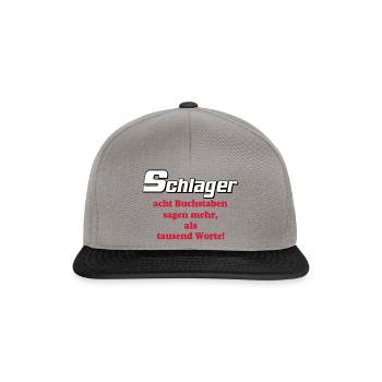 Schlager Party , Schlager Musik , Schlager Worte - Snapback Cap - Graphit/Schwarz - Vorne