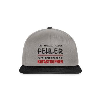 Lustiger Spruch Fehler - Snapback Cap - Graphit/Schwarz - Vorne