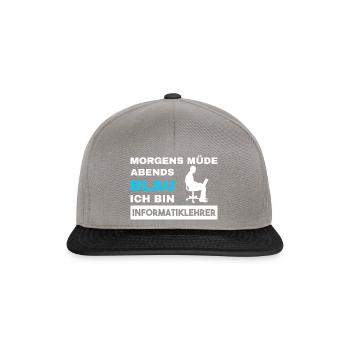 Morgens Müde Abends Blau Informatiklehrer - Snapback Cap - Graphit/Schwarz - Vorne