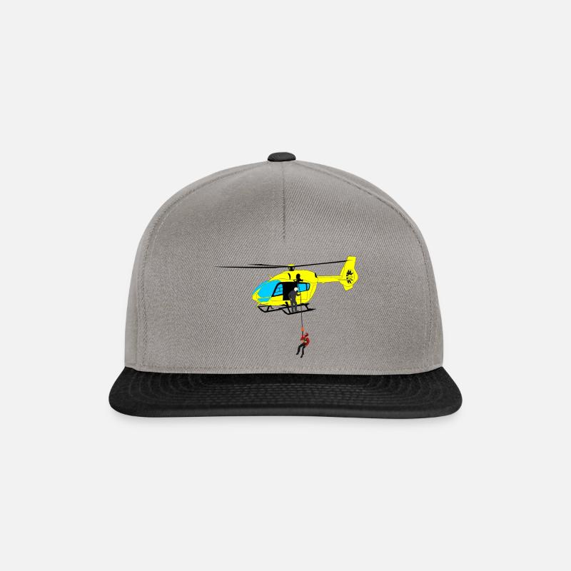 Hubschrauber Helikopter Helicopter Pilot Spotter - Snapback Cap - Graphit/Schwarz