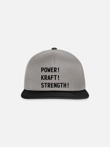POWER! KRAFT! STRENGTH! - Snapback Cap - Graphit/Schwarz