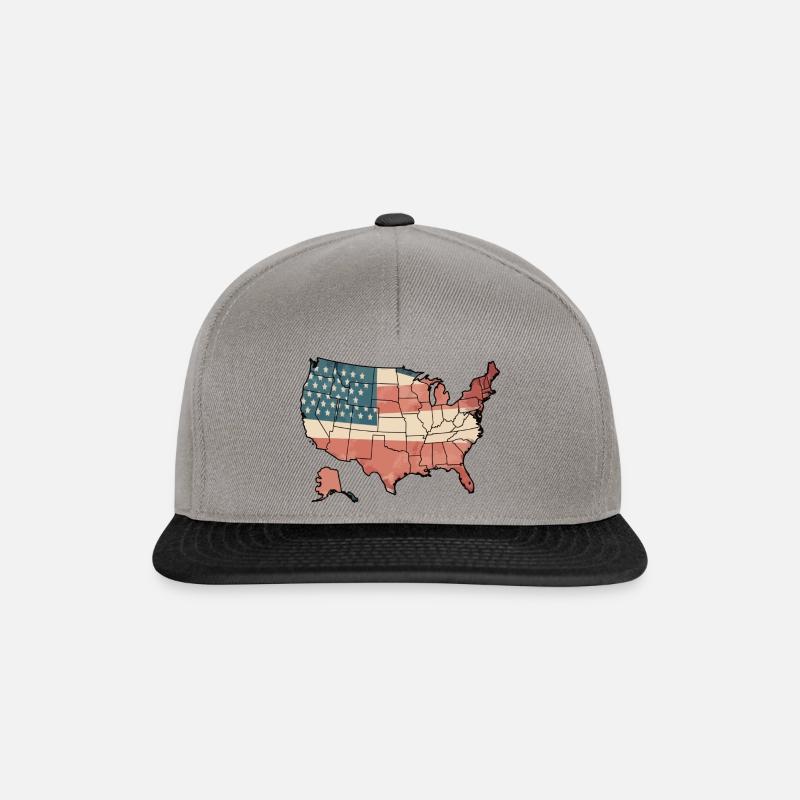 USA - Snapback Cap - Graphit/Schwarz