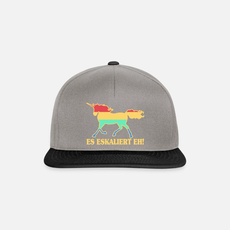 Es eskaliert eh Einhorn lustiger Spruch - Snapback Cap - Graphit/Schwarz