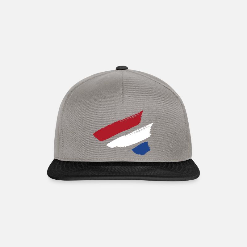 Niederlande Flagge Streifen - Snapback Cap - Graphit/Schwarz