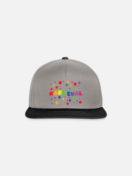 Karneval FASCHING Kostüm Fastnacht - Snapback Cap - Graphit/Schwarz