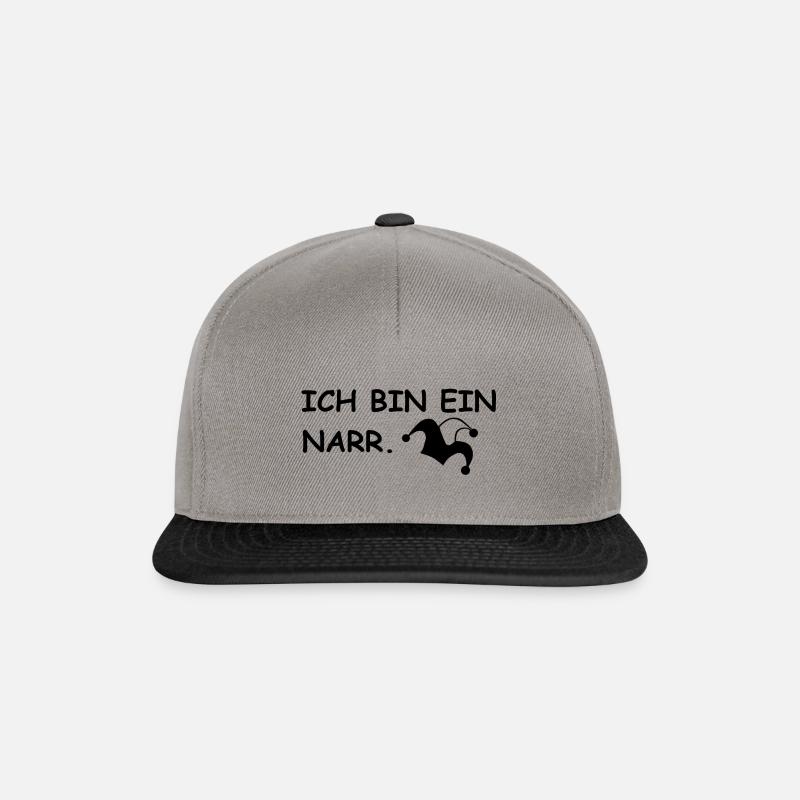 ch bin ein Narr | lustige Sprüche, Sarkasmus - Snapback Cap - Graphit/Schwarz