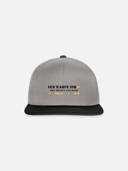Halts Maul, lustige Sprüche Spiel Quiz Sarkasmus - Snapback Cap - Graphit/Schwarz