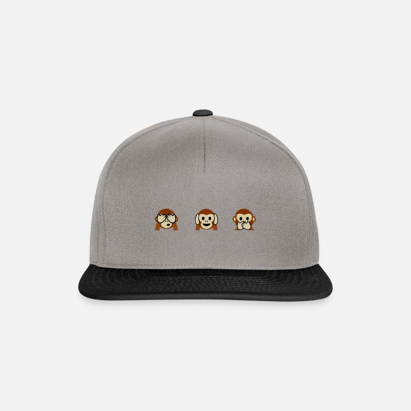 3 monkeys - Snapback Cap - graphite/black