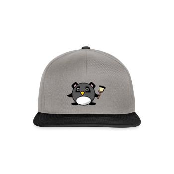Penguin Painter Artist Penguin for Kids T-Shirt - Snapback Cap - graphite/black - Front