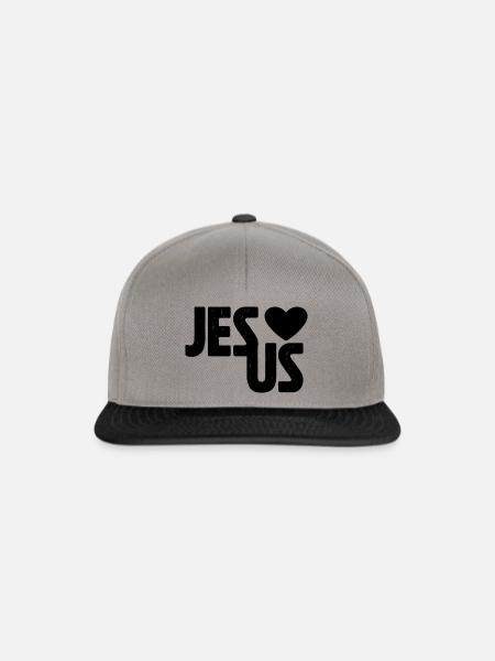 JESUS - Snapback Cap - Graphit/Schwarz