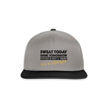 Sweat today, shine tomorrow | Fitness - Snapback Cap - graphite/black - Front