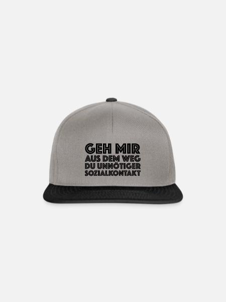 Geh mir aus dem Weg du nnötiger Sozialkontakt - Snapback Cap - Graphit/Schwarz