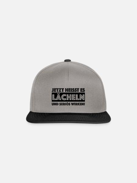 Jetzt heisst es lächeln und seriös wirken - Snapback Cap - Graphit/Schwarz