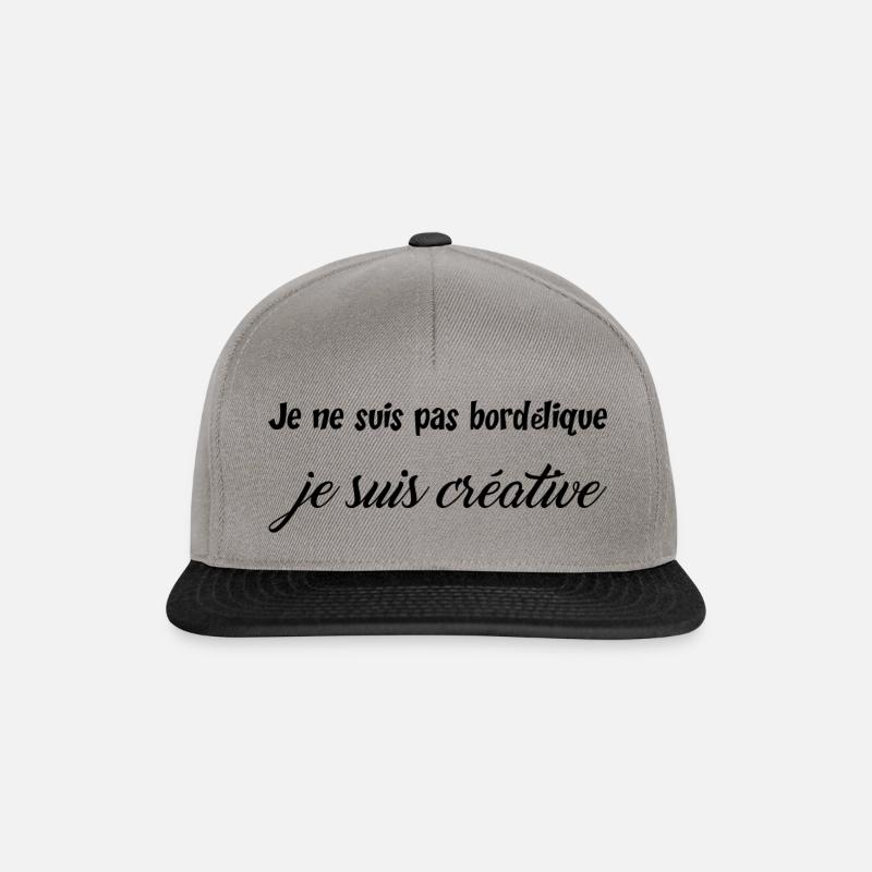 Je ne suis pas bordelique, je suis creative - Casquette snapback - gris graphite/noir