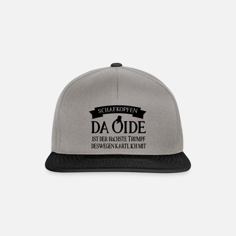 Schafkopfen - ohne da Oide geht nix - Snapback Cap - Graphit/Schwarz