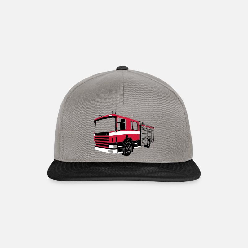 Feuerwehrauto - Snapback Cap - Graphit/Schwarz