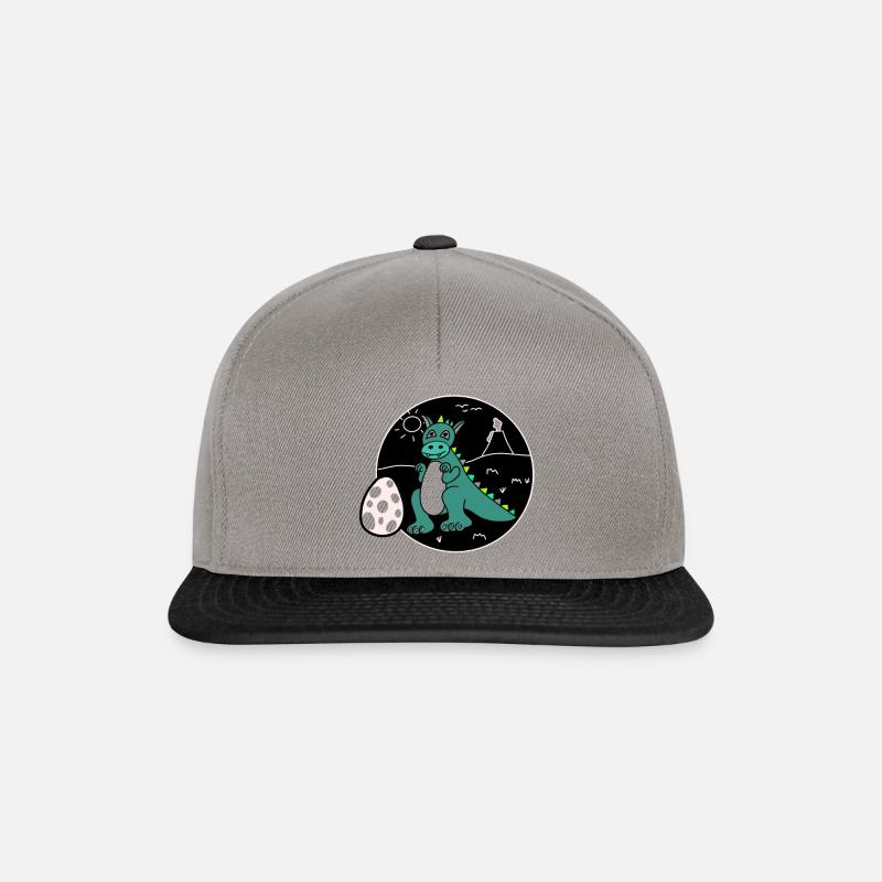 Dinosaur with egg - Snapback Cap - graphite/black