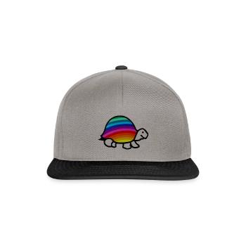 Fröhliche Regenbogen Schildkröte - Snapback Cap - Graphit/Schwarz - Vorne