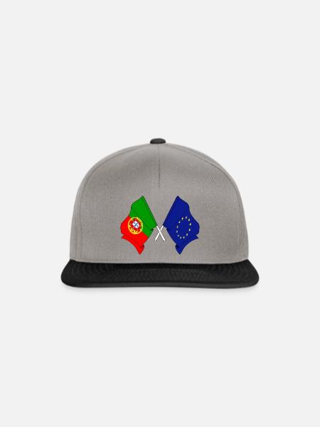Flagge von Portugal, Flagge Europa - Snapback Cap - Graphit/Schwarz