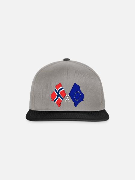 Flagge von Norwegen, Europa - Snapback Cap - Graphit/Schwarz