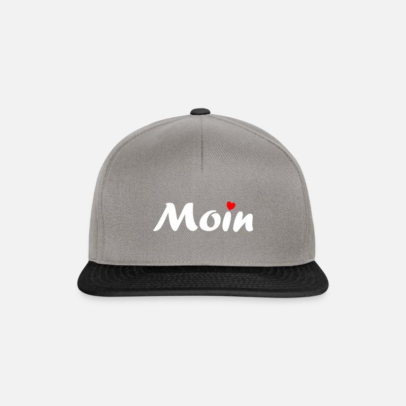 Moin mit Herz - Snapback Cap - Graphit/Schwarz