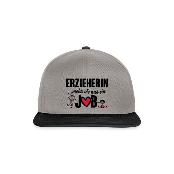 Erzieherin - mehr als nur ein Job - Snapback Cap - Graphit/Schwarz - Vorne