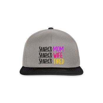 Super Mom Wife motherly love motherhood - Snapback Cap - graphite/black - Front