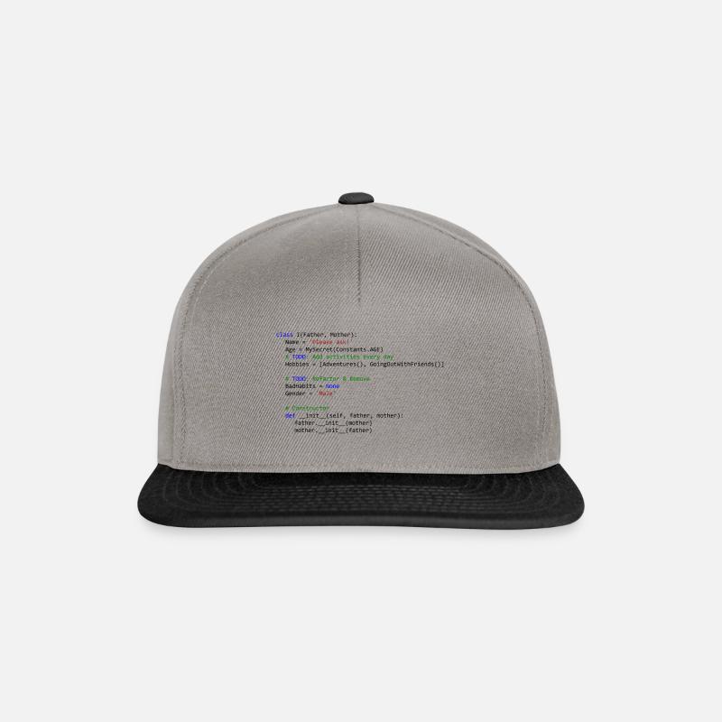 I as python class - Snapback Cap - Graphit/Schwarz