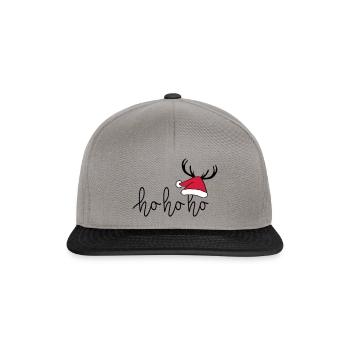Slogan ho ho ho, Joyeux Noël, Père Noël. - Casquette snapback - gris graphite/noir - Devant