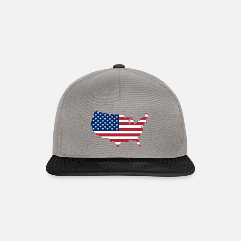 USA Flagge - Snapback Cap - Graphit/Schwarz