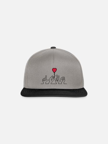 Slogan Liebe - Liebe. Ich liebe dich, verliebt - Snapback Cap - Graphit/Schwarz