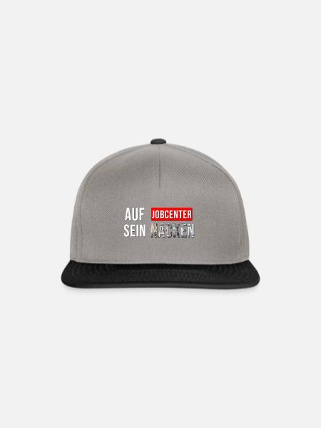 Jobcenter sein Nacken - Snapback Cap - Graphit/Schwarz