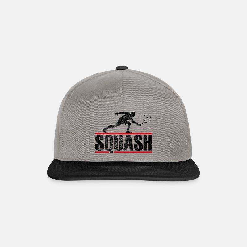Squash Player Squash Shirt - Snapback Cap - graphite/black
