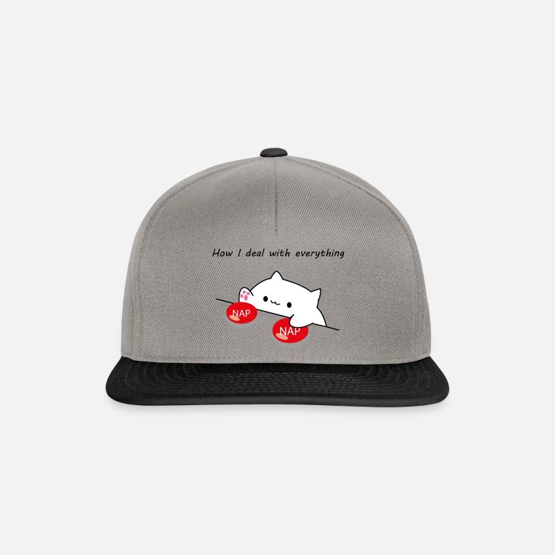 Bongo Cat Nap - Casquette snapback - gris graphite/noir