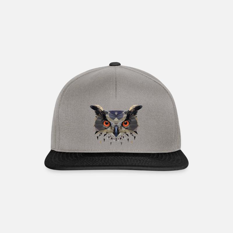 chouette brune - Casquette snapback - gris graphite/noir
