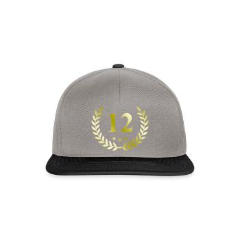 12 Zahl Kranz - Snapback Cap - Graphit/Schwarz - Vorne