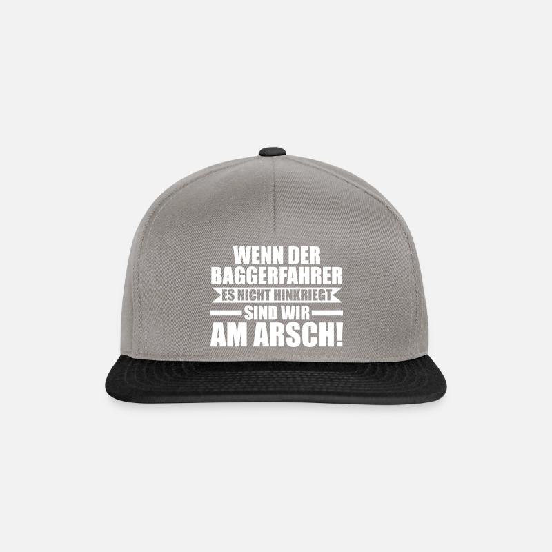 Baggerfahrer Job Baggerführer Geschenk - Snapback Cap - Graphit/Schwarz