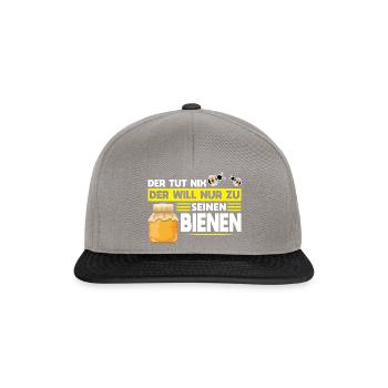 Imker Bienen Imkerei Geschenk - Snapback Cap - Graphit/Schwarz - Vorne