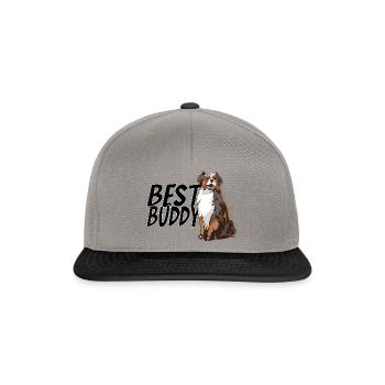 Australian Shepherd Aussie Geschenk Best Buddy - Snapback Cap - Graphit/Schwarz - Vorne
