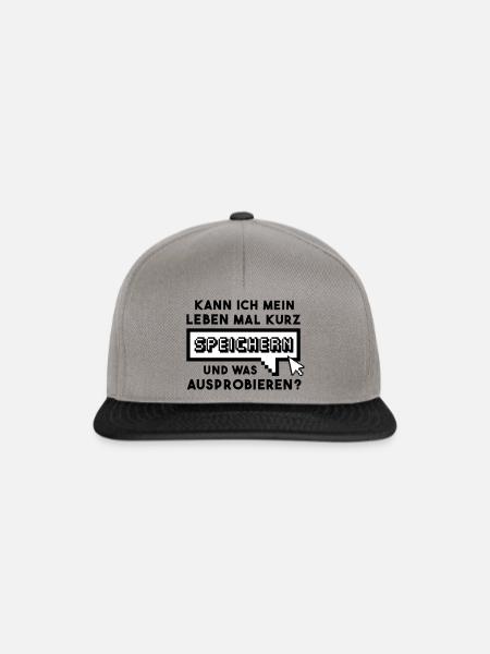 GAMER - Kann ich mein Leben mal kurz speichern... - Snapback Cap - Graphit/Schwarz