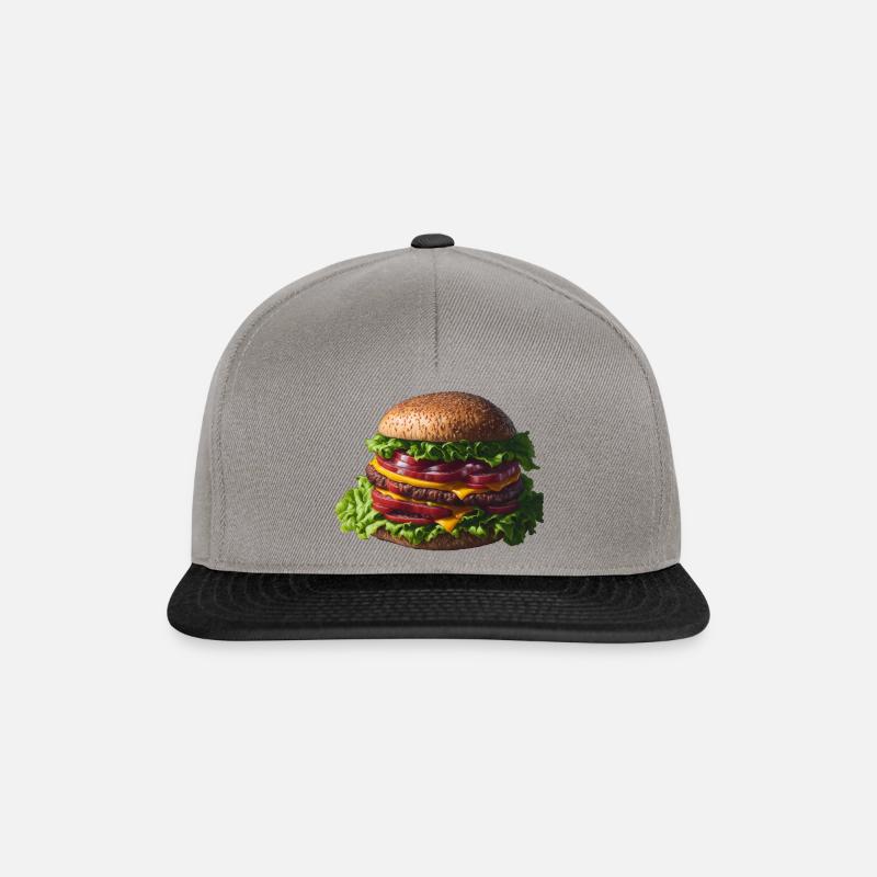 Yummie!! Cheeseburger - Snapback Cap - Graphit/Schwarz