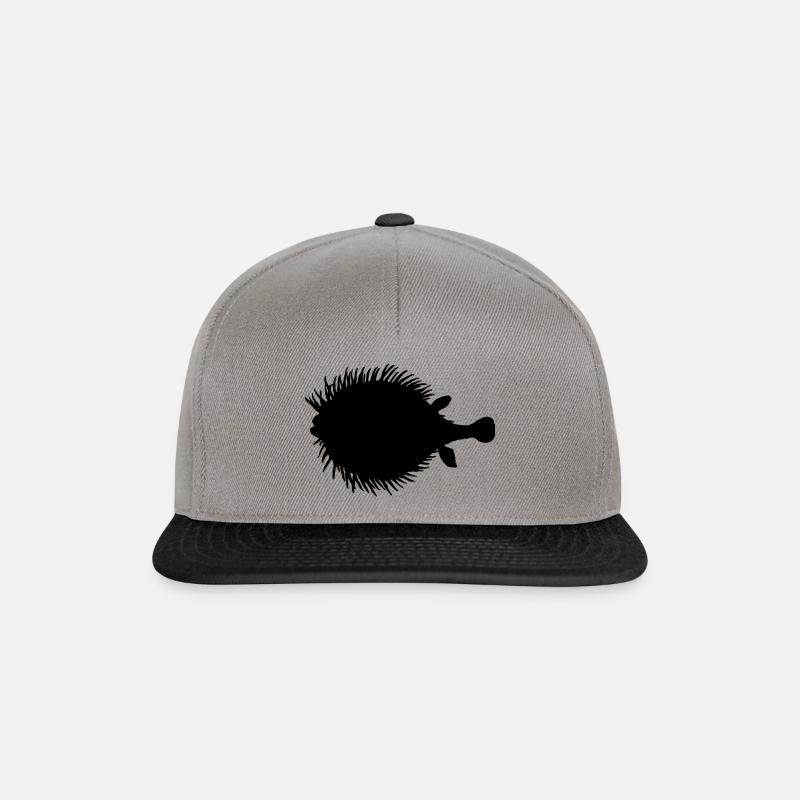 Kugelfisch schwarz Silhouette Geschenkidee - Snapback Cap - Graphit/Schwarz