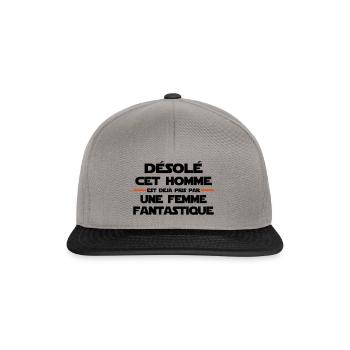 Une femme fantastique T shirt famille humour - Casquette snapback - gris graphite/noir - Devant