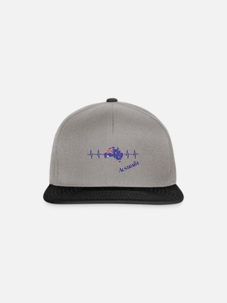 Australien, Australia, Down Under - Snapback Cap - Graphit/Schwarz
