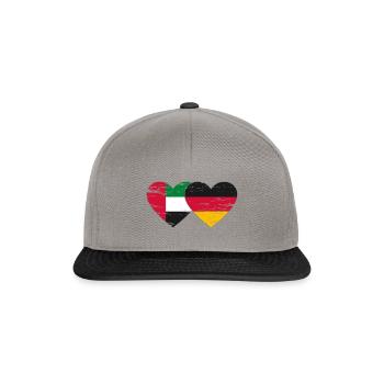 United Arab Emirates Germany Heart - Snapback Cap - graphite/black - Front
