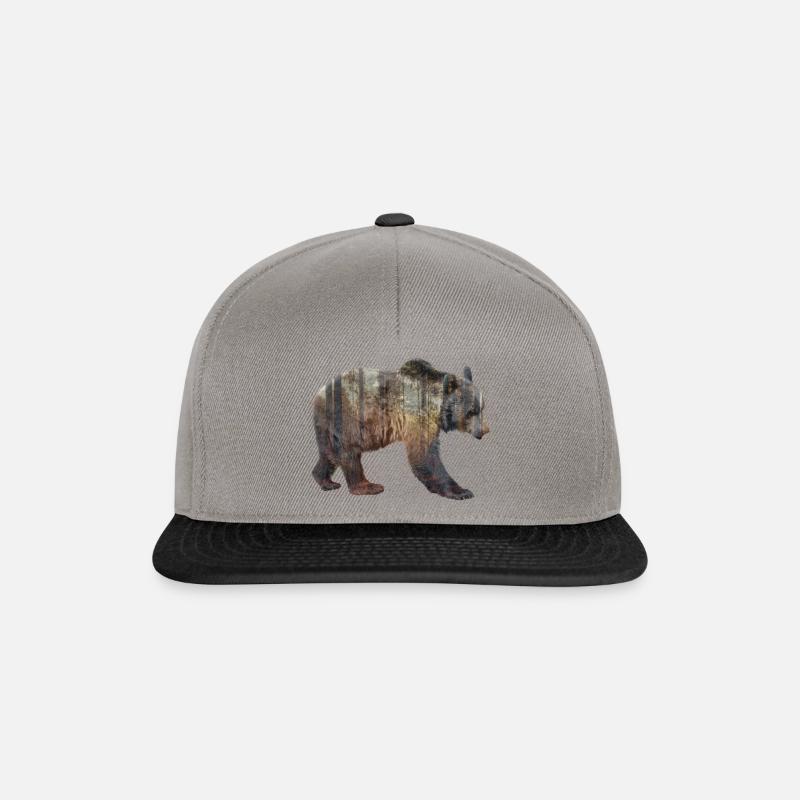 Bär im Wald - Snapback Cap - Graphit/Schwarz