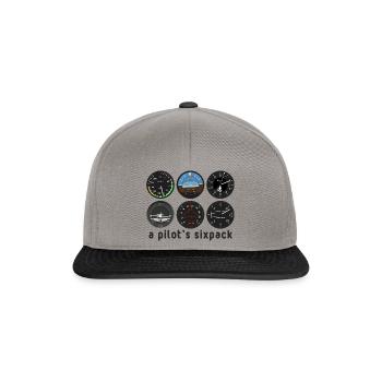 Pilot Flugzeug fliegen Flugsport Geschenkidee - Snapback Cap - Graphit/Schwarz - Vorne