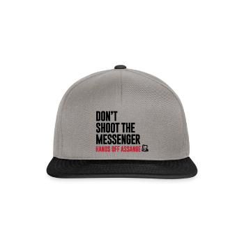 Hands Off Assange - Ne tirez pas sur le Messenger - Casquette snapback - gris graphite/noir - Devant