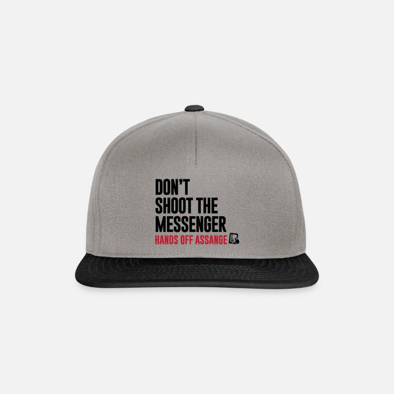 Hands Off Assange - Ne tirez pas sur le Messenger - Casquette snapback - gris graphite/noir