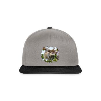 Zweifingerfaultier, das in einem Baum hängt - Snapback Cap - Graphit/Schwarz - Vorne